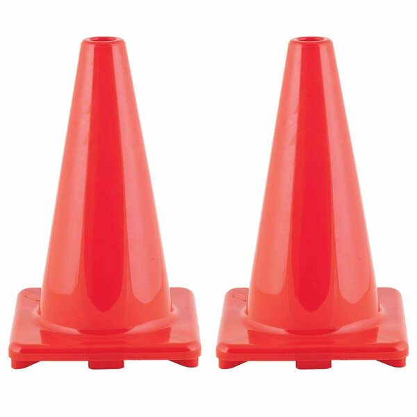 Champion Sports Hi-Visibility Flexible Vinyl Cone, Weighted, 18in., Orange, 2PK C18OR